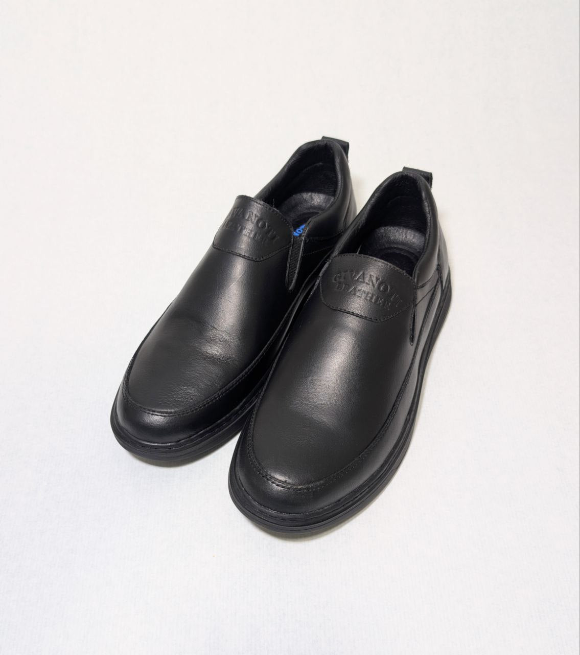 (Chaussure de ville sans lacets)  حذاء رجالي بدون رباط من جلد طبيعي