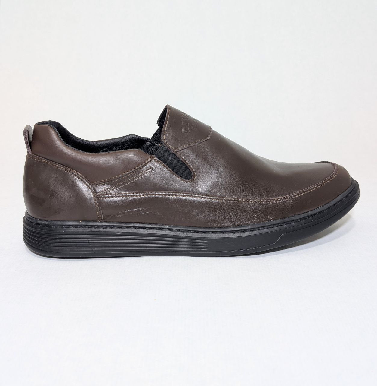 (Chaussure de ville sans lacets)  حذاء رجالي بدون رباط من جلد طبيعي